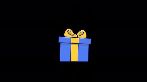 Vídeo de animación de caja de regalo - Transparente