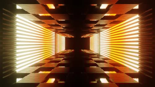 Light Yellow And Orange Neon Stroboscope Room Background Vj Loop In HD