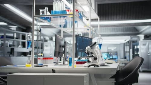 Clinical Microscope Used for Sample Examination in Hospital Diagnostic Lab