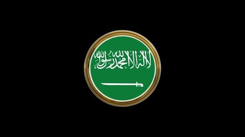 Schleifenanimation mit dem kreisförmigen Flaggensymbol von Saudi-Arabien