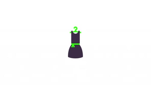 Dress Appearing on Hanger Flat Design Animation