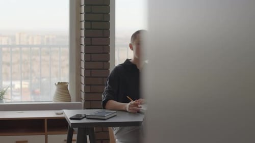 Business Meeting in a Modern Office, Two People Talking