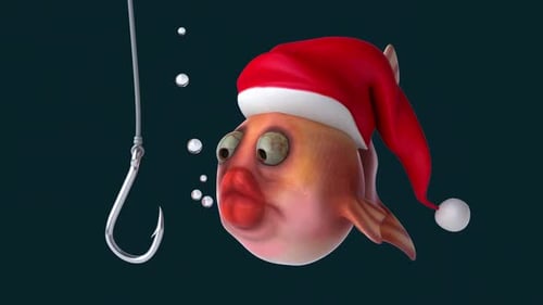 Fun 3D fish looking at marketing (with alpha channel included)
