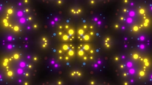 Colorful Abstract Glowing Dots Pulsating Kaleidoscope Loop Background