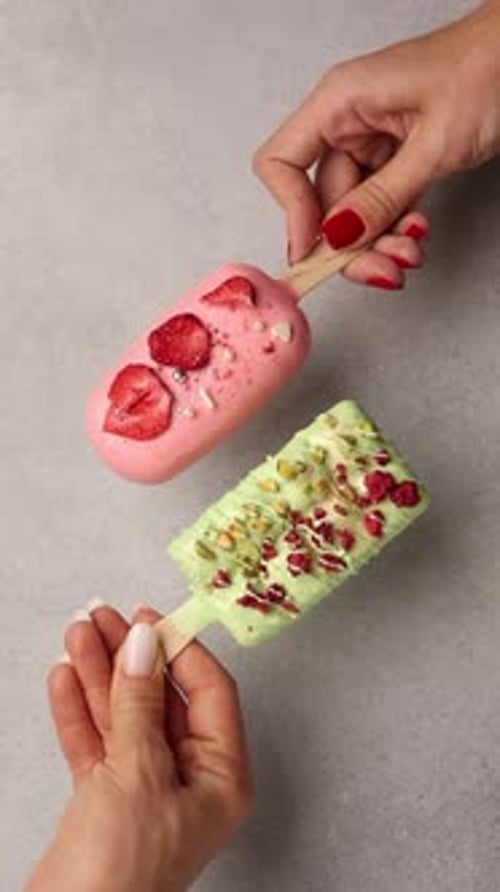 Delicious dessert in the restaurant. Ice cream