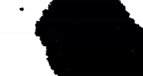 Des éclaboussures d'encre noire s'étendent sur une surface blanche