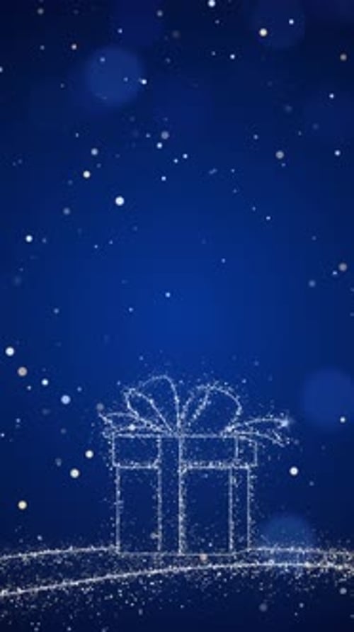 Sparkling Gift Box Outline Animation for Holiday Celebrations