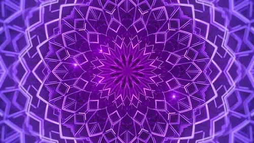 Abstract Neon Geometric Mandala Loop Background