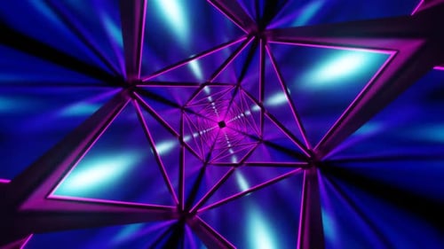 Cyan And Pink X Tunnel Background Vj Loop In HD