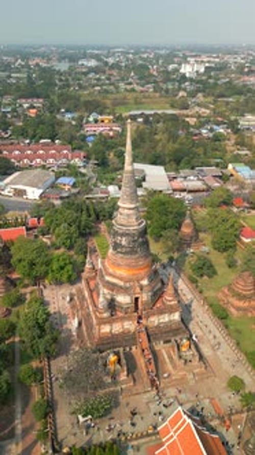 Vue aérienne de la ville historique d'Ayutthaya en Thaïlande