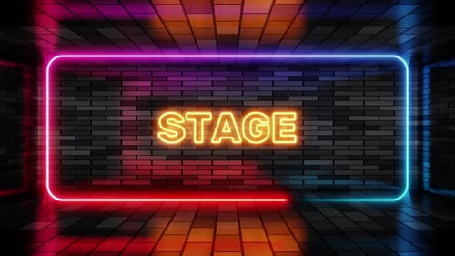 Dynamic Neon Rectangular Frame Reveals Text