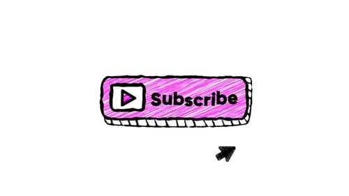 Animated Hand-Drawn Sketch Subscribe Button Click with Play Icon