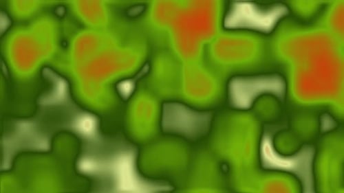 Abstract Organic Green And Red Blobs With Soft Light Diffused Background Seamless Loop