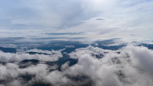 Aerial View of Mountains and Clouds