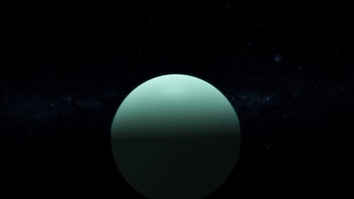 Sehen Sie sich den Uranusplaneten 3D im Weltraum an