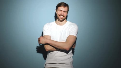 Handsome man posing in studio