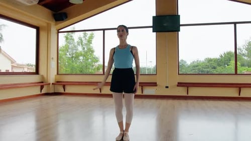 Professional Pose Preparation Of A Dancer In The Gym