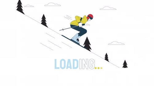 Skiing Downhill Loader Animation