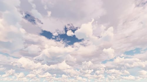 Smooth Animated White Clouds in Blue Sky Time-Lapse