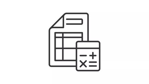 Animated Document and Calculator Financial Line Icon
