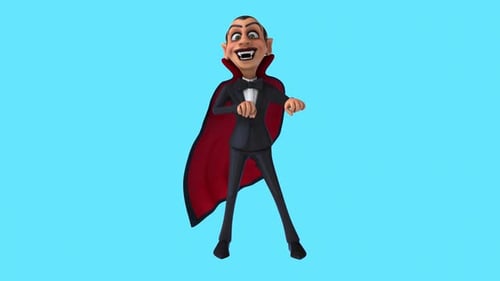 Fun 3D cartoon vampire dancing (with alpha channel included)