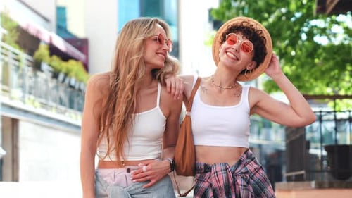 Two young women outdoors