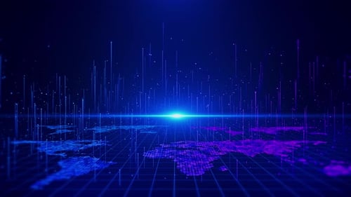 Global Digital Data Network World Map Technology Background