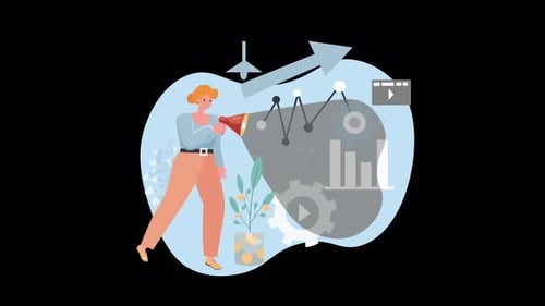 Flat Design Digital Marketing and Business Growth Animation