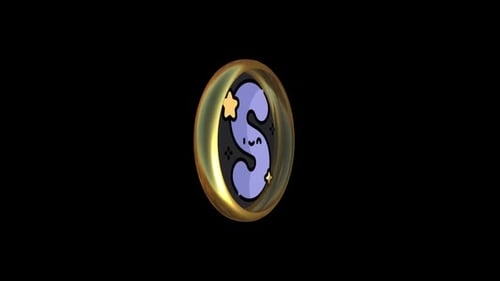 Animated Golden Coin with Stylized Letter S Logo