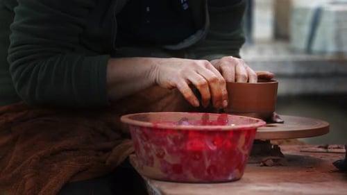 Working With Clay In Ceramic Workshop 19