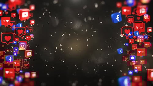 Dynamic Social Media Engagement Icons Background Animation
