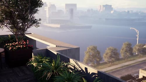 City and River View From Balcony