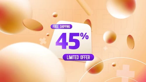 Limited Offer 45 off discount animation background