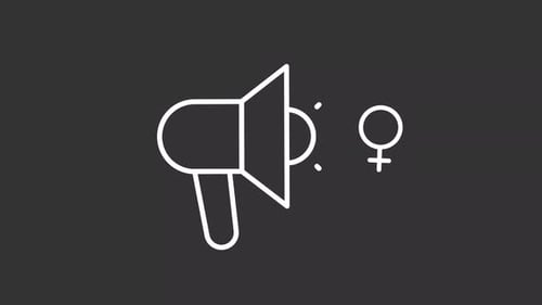 White-Line-Animation zum Feminismus-Protest