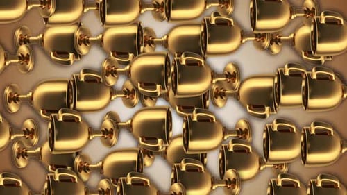 Gold Trophy Icon Loop 3d