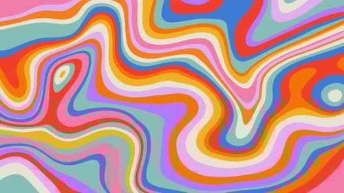 Colorful Abstract Wavy Lines Paint Stripes Background Loop