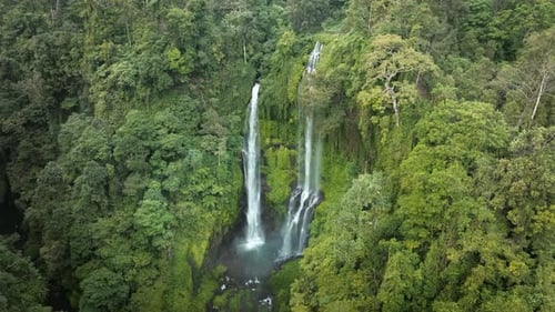 This is the Sekumpul Waterfall drone shot in Bali Indonesia. The drone was a Mavic Pro 3 Classic and