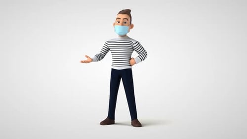 Cartoon character with a mask