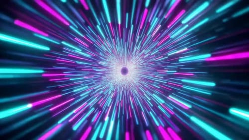 Portail Hyperdrive Cyberpunk avec cyan brillant et magenta Ne
