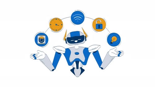 AI in smart home doodle animation