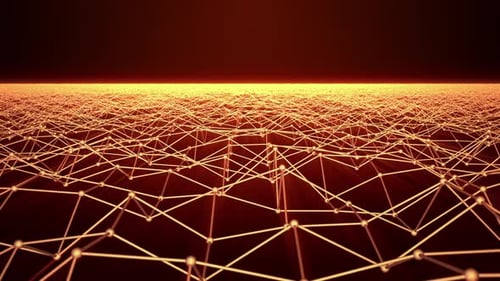 Futuristic Digital Network Points Lines Abstract Animation Loop