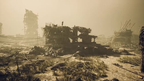 Devastation in a Once Thriving City After Military Conflict Leaves Ruins