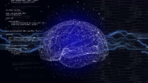 Artificial Intelligence Brain and Technology Background, Loop