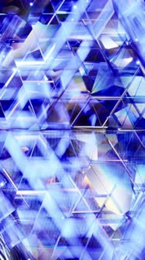 Una imagen abstracta de un cubo en azul y amarillo