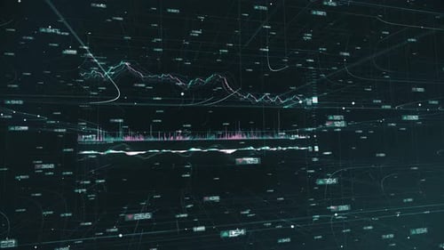 Gráfico financiero financiero del mercado de valores, las criptomonedas y el petróleo