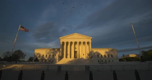 US Supreme Court Building at Sunset
