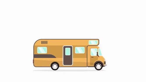 2D Campervan at Road Animation