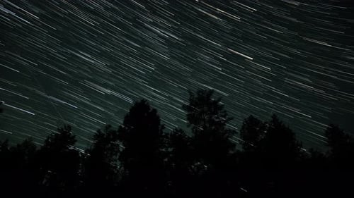 Cometshaped Star Trails in the Night Sky