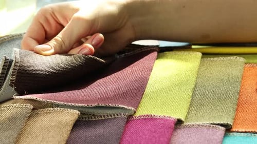 Fabric swatches for furniture and design selection