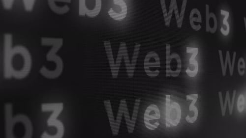 Futuristic Web3 Digital Glowing Text Technology Background